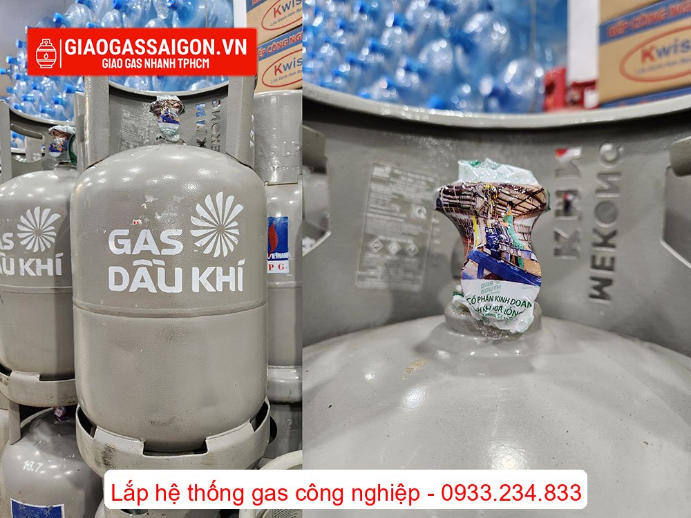 Bình gas xám 12kg Dầu Khí sử dụng van ngang Bình gas xám 12kg Dầu Khí sử dụng van ngang
