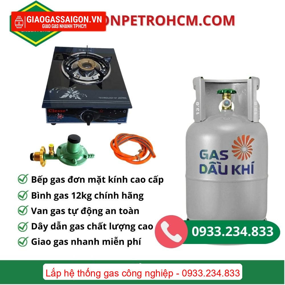 Bộ bình bếp đơn 12kg dầu khí xám Bộ bình bếp đơn 12kg dầu khí xám