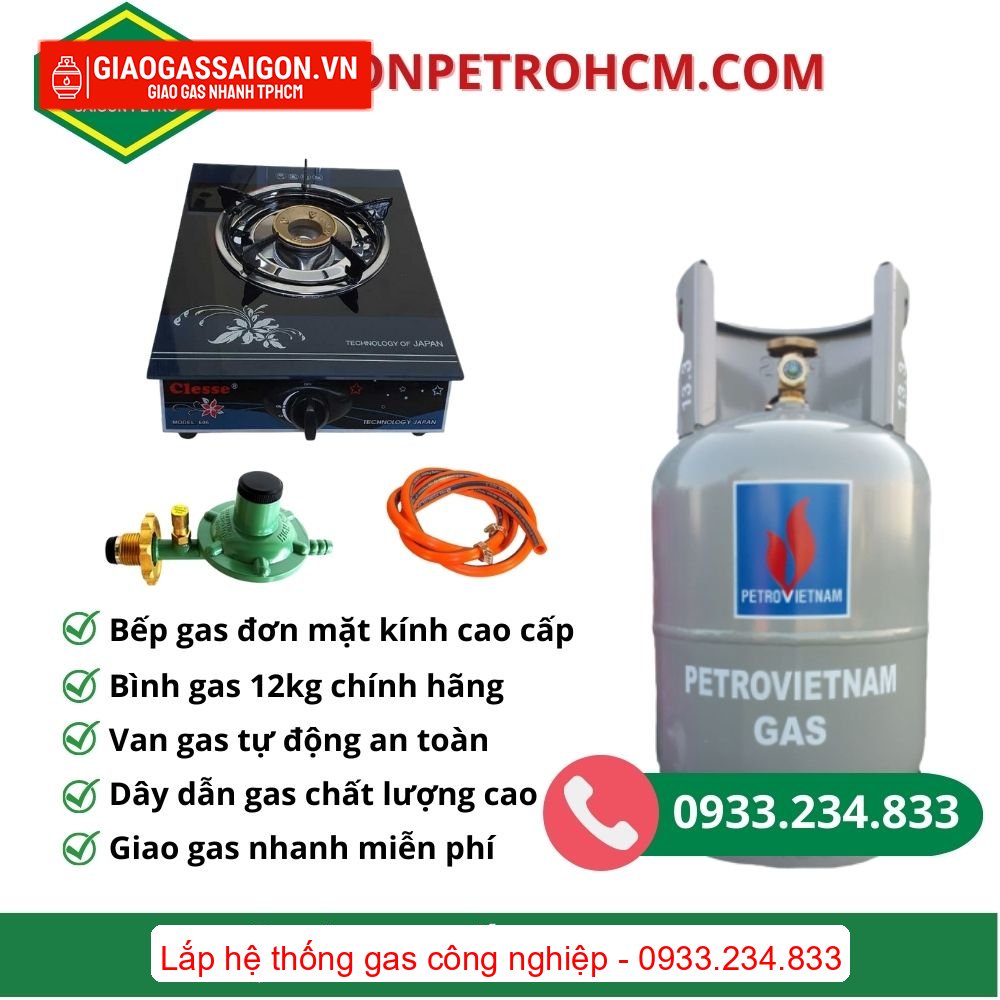 Bộ bình bếp đơn 12kg petrovietnam xám Bộ bình bếp đơn 12kg petrovietnam xám