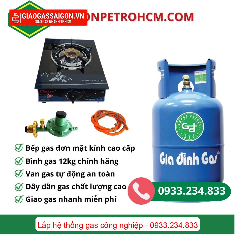 Bộ bình bếp đơn 12kg gia đình xanh Bộ bình bếp đơn 12kg gia đình xanh