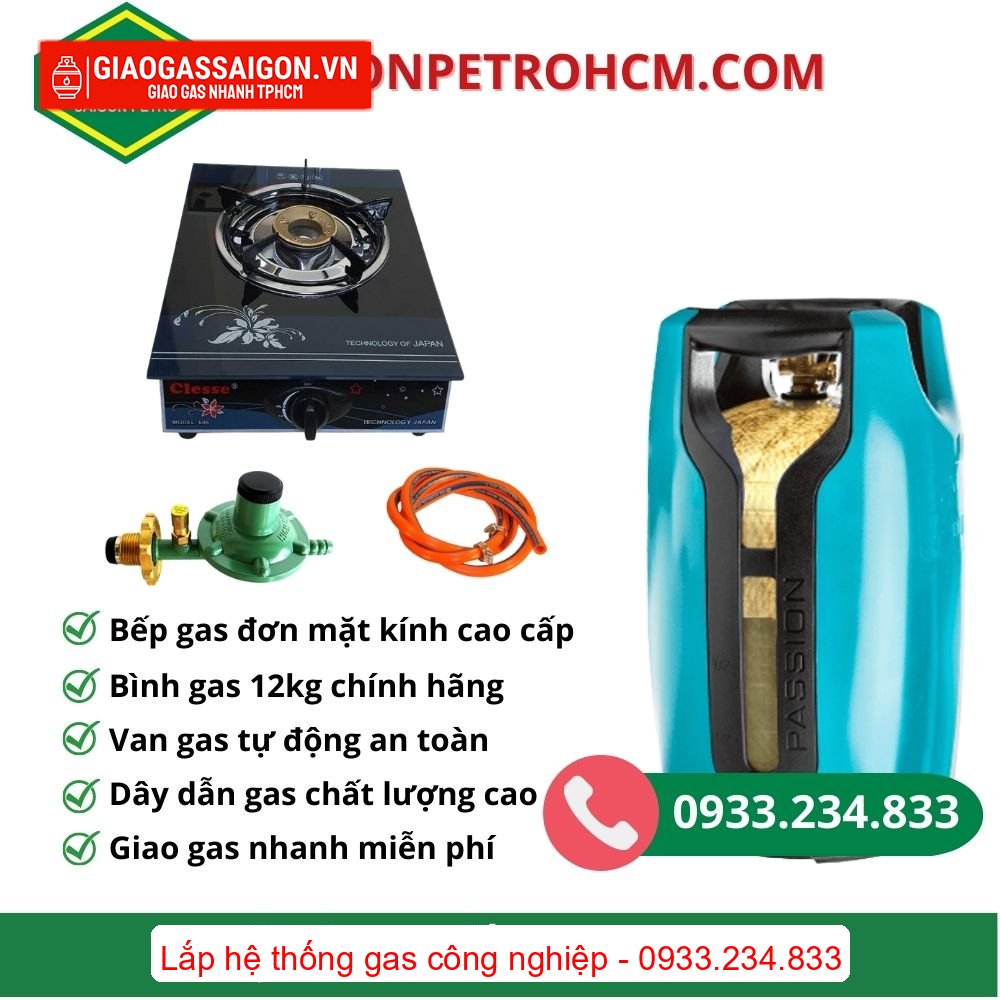 Bộ bình bếp đơn 12kg MISS gas xanh Bộ bình bếp đơn 12kg MISS gas xanh