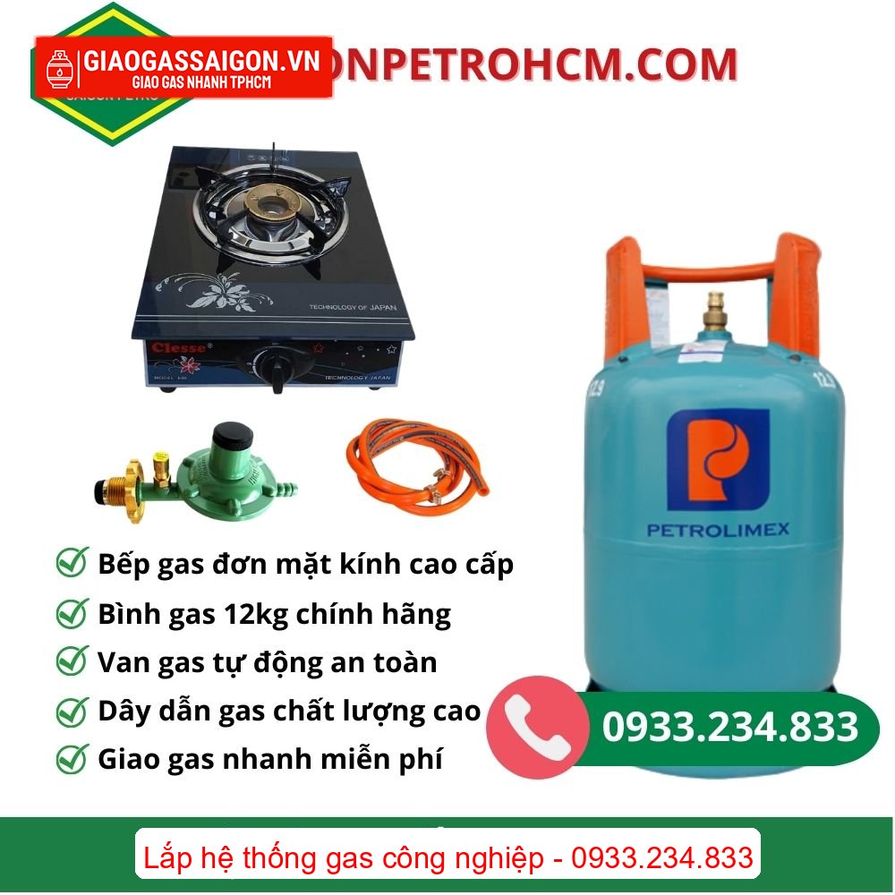 Bộ bình bếp đơn 12kg petrolimex van chụp Bộ bình bếp đơn 12kg petrolimex van chụp