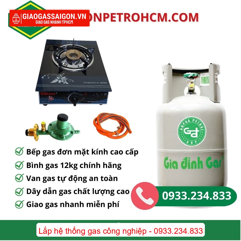 Bộ bình bếp đơn 12kg gia đình xám Bộ bình bếp đơn 12kg gia đình xám