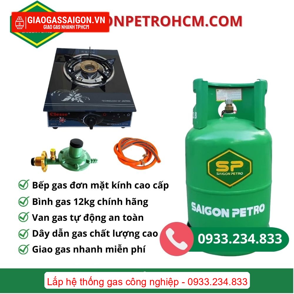 Bộ bình bếp đơn 12kg Saigon Petro xanh Bộ bình bếp đơn 12kg Saigon Petro xanh