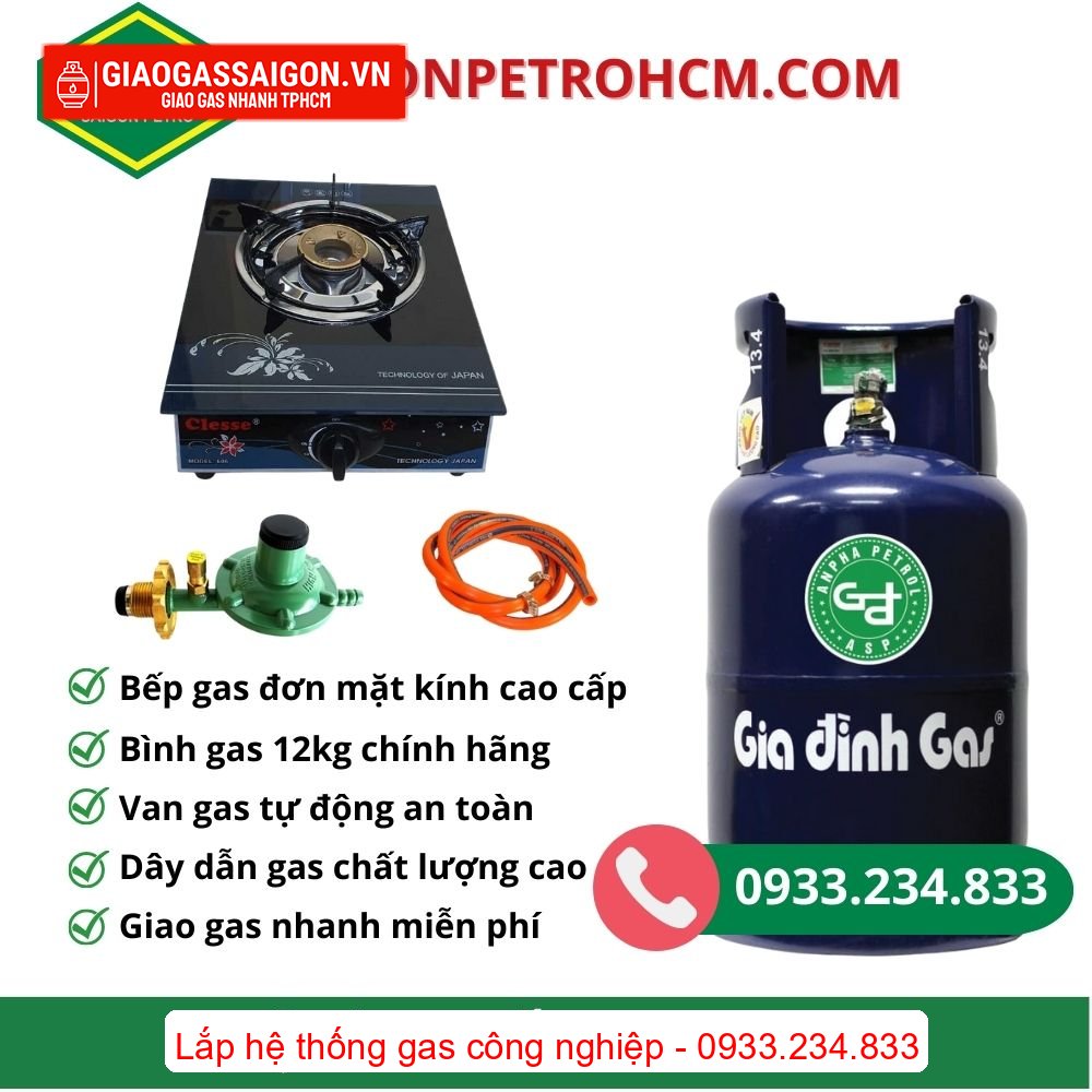 Bộ bình bếp đơn 12kg gia đình xanh dương Bộ bình bếp đơn 12kg gia đình xanh dương