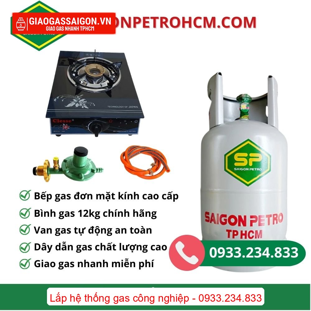 Bộ bình bếp đơn 12kg saigon petro xám Bộ bình bếp đơn 12kg saigon petro xám