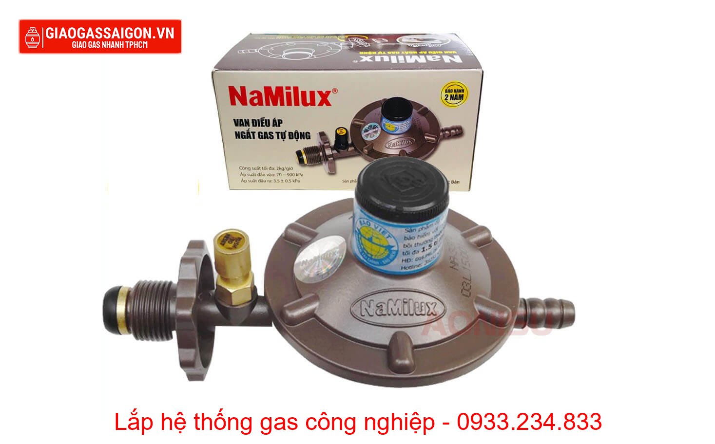 Van gas điều áp tự động ngắt cho bình gas van ngang Van gas điều áp tự động ngắt cho bình gas van ngang