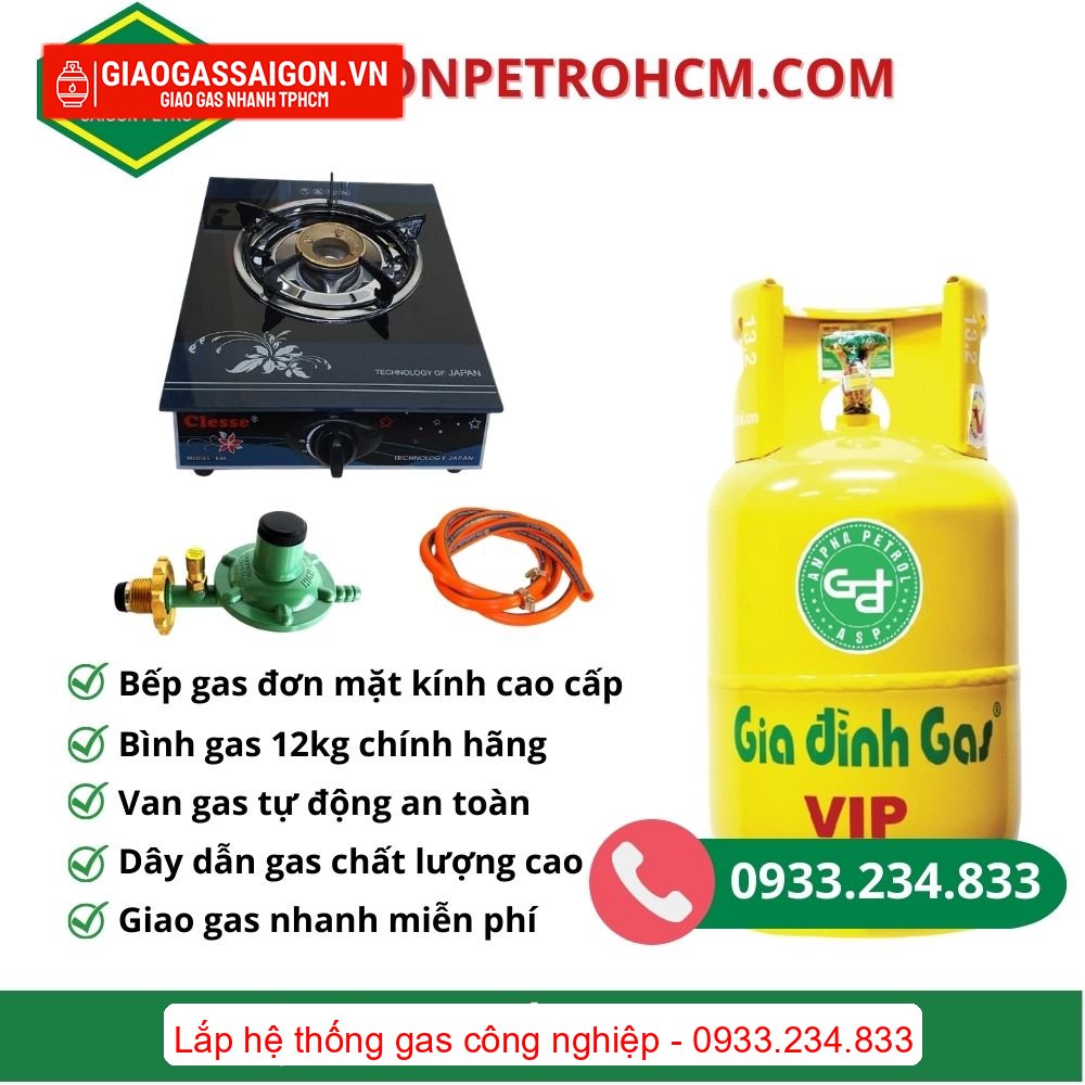 Bộ bình bếp đơn 12kg gia đình vàng vip Bộ bình bếp đơn 12kg gia đình vàng vip