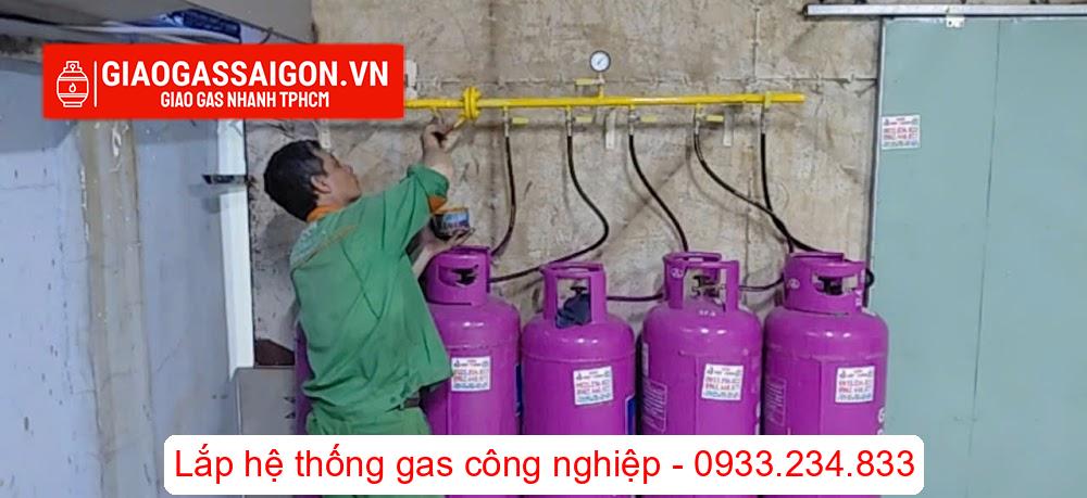 Bình gas dầu khí 45kg màu hồng 4 Lắp hệ thống gas công nghiệp nhà hàng với bình gas bò 45kg hiệu dầu khí